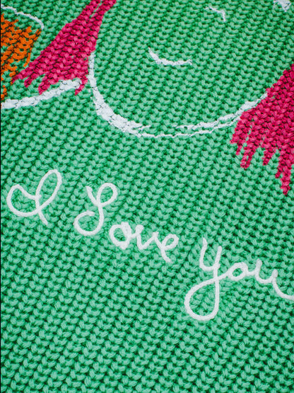 【Fucking Awesome- ファッキングオーサム】I LOVE YOU OVERDYED SWEATER / GREEN（セーター/グリーン)