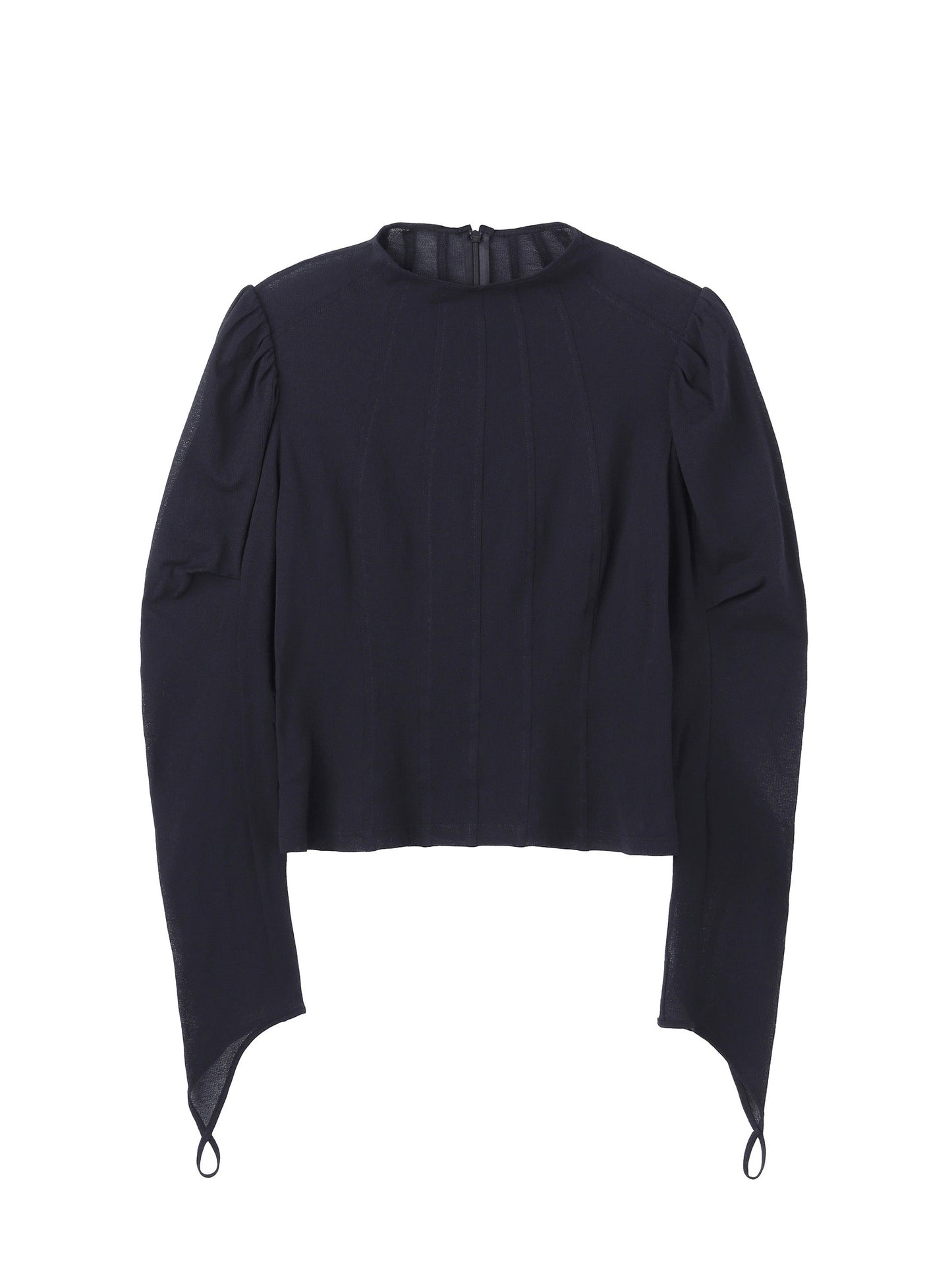 【JOHN LAWRENCE SULLIVAN - ジョンローレンスサリバン】COTTON JERSEY PUFF SLEEVE TOP (ロングスリーブ/ブラック）