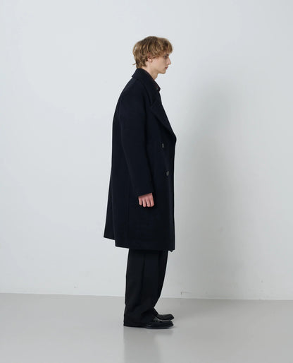 【SUN FLOWER - サンフラワー】DB OVERCOAT / Black (コート/ブラック)