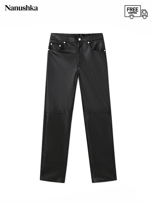 50%OFF【NANUSHKA - ナヌーシュカ】"VINNI" OKOBOR™ alt-leather pants（パンツ/ブラック）