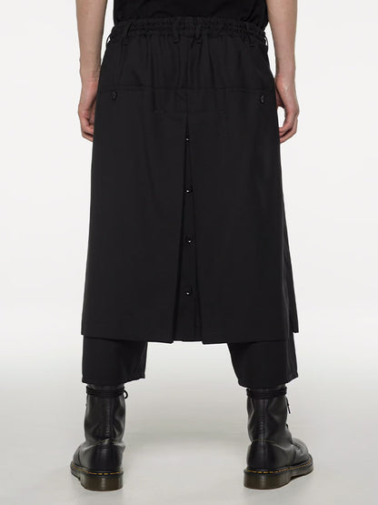 【Ground Y - グラウンドワイ】WOOL GABARDINE FLARED WRAP PANTS/BLACK(パンツ/ブラック)