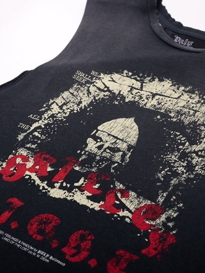 【PALY HOLLYWOOD - パリーハリウッド】 THRILLER NIGHT CUT OFF TEE / BABY BLUE (Tシャツ/ベイビーブルー)