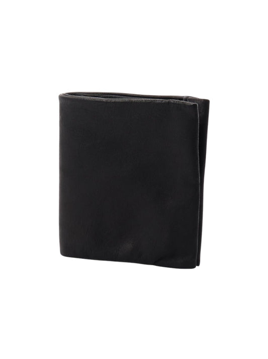 【Yohji Yamamoto POUR HOMME - ヨウジヤマモト プールオム】SOFT HORSE LEATHER BI-FOLD WALLET / BLACK(ウォレット/ブラック）