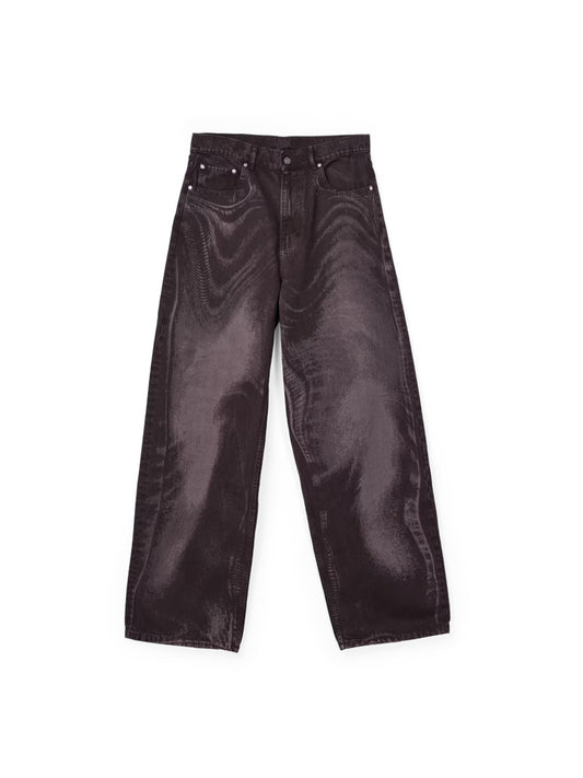 【CAMPER LAB  - カンペールラボ】DISTORTED LASER LOOSE FIT JEANS / BURGUNDY  (デニムパンツ/バーガンディー）