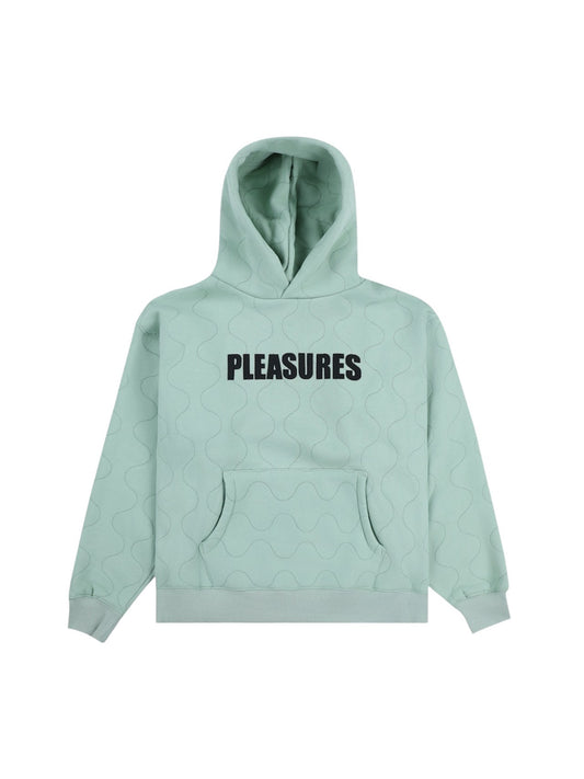 【PLEASURES - プレジャーズ】WAVE QUILTED HOODIE / MATCHYA (フーディ/マッチャ)