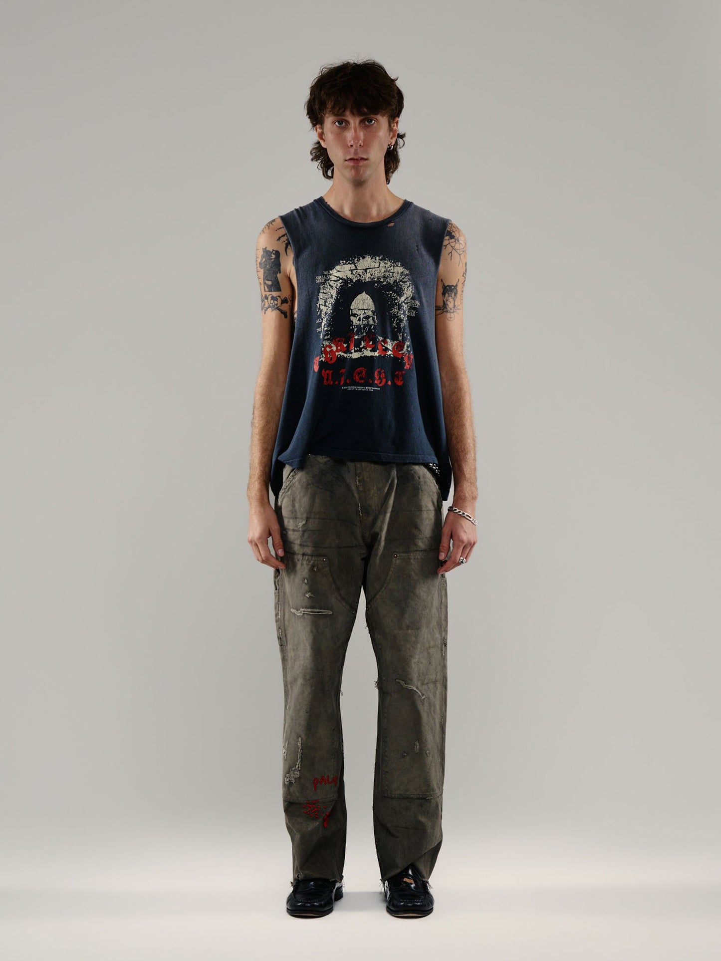 【PALY HOLLYWOOD - パリーハリウッド】 THRILLER NIGHT CUT OFF TEE / BABY BLUE (Tシャツ/ベイビーブルー)