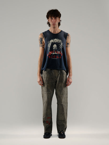 【PALY HOLLYWOOD - パリーハリウッド】 THRILLER NIGHT CUT OFF TEE / BABY BLUE (Tシャツ/ベイビーブルー)