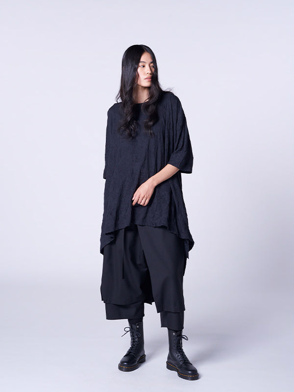 【Ground Y - グラウンドワイ】WOOL GABARDINE FLARED WRAP PANTS/BLACK(パンツ/ブラック)