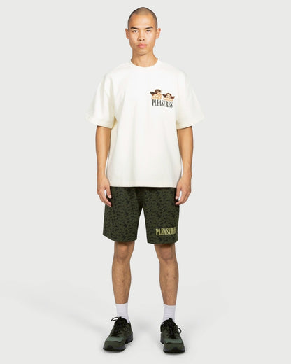 【PLEASURES - プレジャーズ】DYNAMIC SHORT SLEEVE CREWNECK / ECRU (Tシャツ/エクリュ)