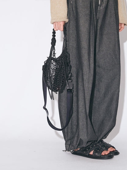 【beautiful people - ビューティフルピープル】over engineering strap / BLACK（バッグ/ブラック)