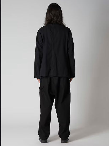 【Y's for men - ワイズフォーメン】COTTON FLANNEL CHAIN STITCH BLOUSON(ブルゾン/ブラック)