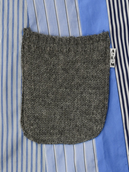 【Perfect ribs®×A LOVE MOVEMENT】Recycle Pocket Shirts / Striped patchwork(シャツ/ストライプ/パッチワーク)