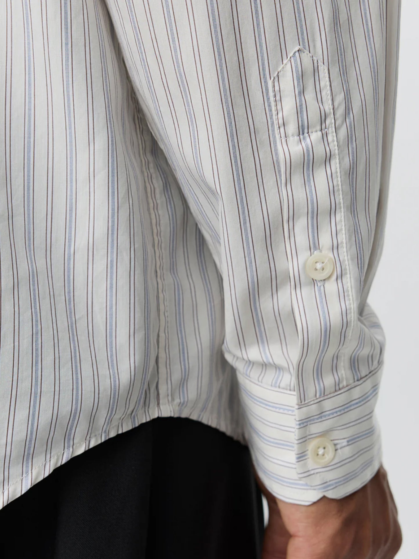 【mfpen - エムエフペン】EVENING SHIRT / OFF WHITE BUSINESS STRIPE (シャツ/ビジネスストライプ)