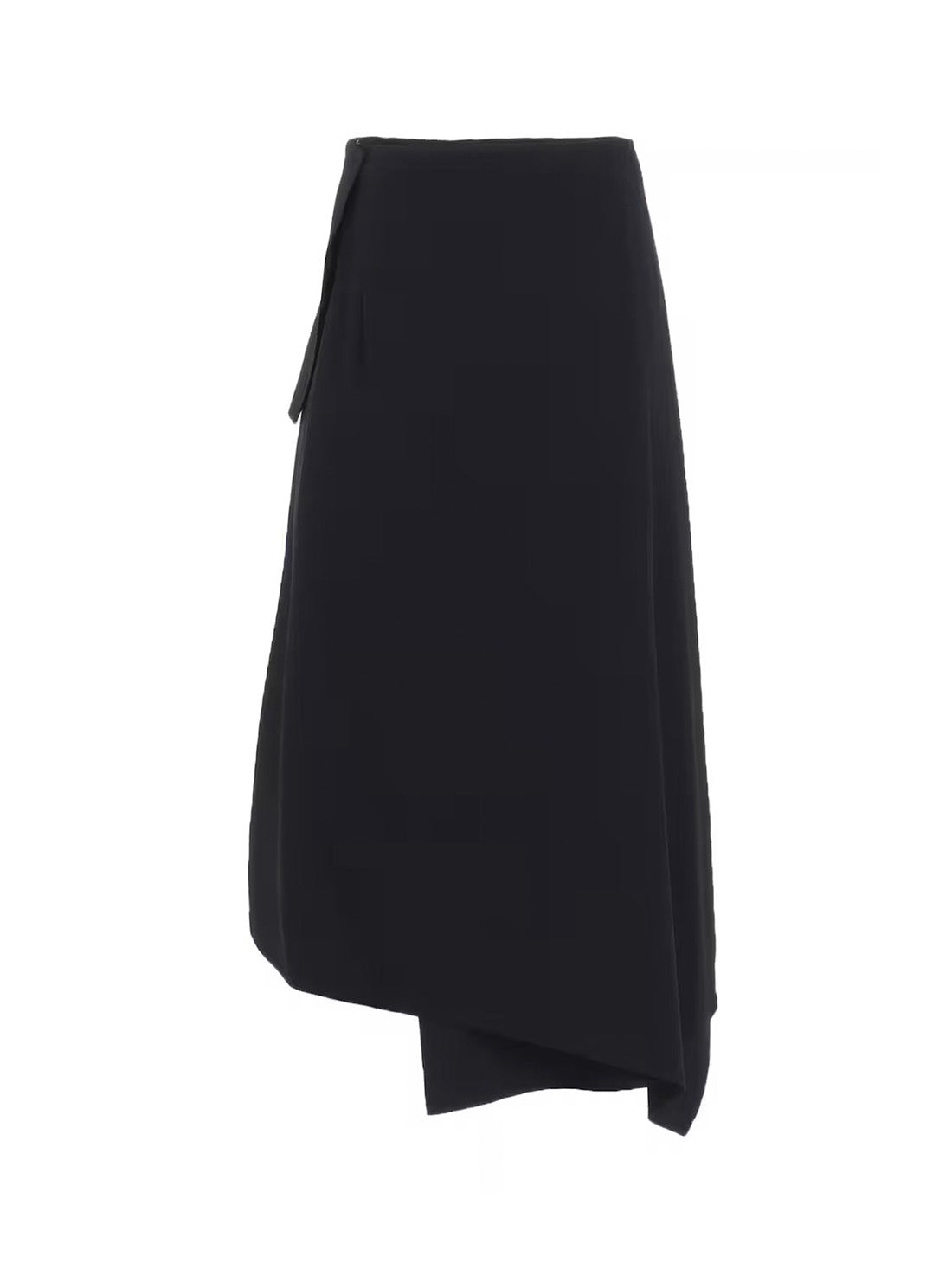 【Y's - ワイズ】WOOL GABARDINE MIDDLE LENGTH ASYMMETRIC SKIRT  / BLACK(スカート/ブラック)