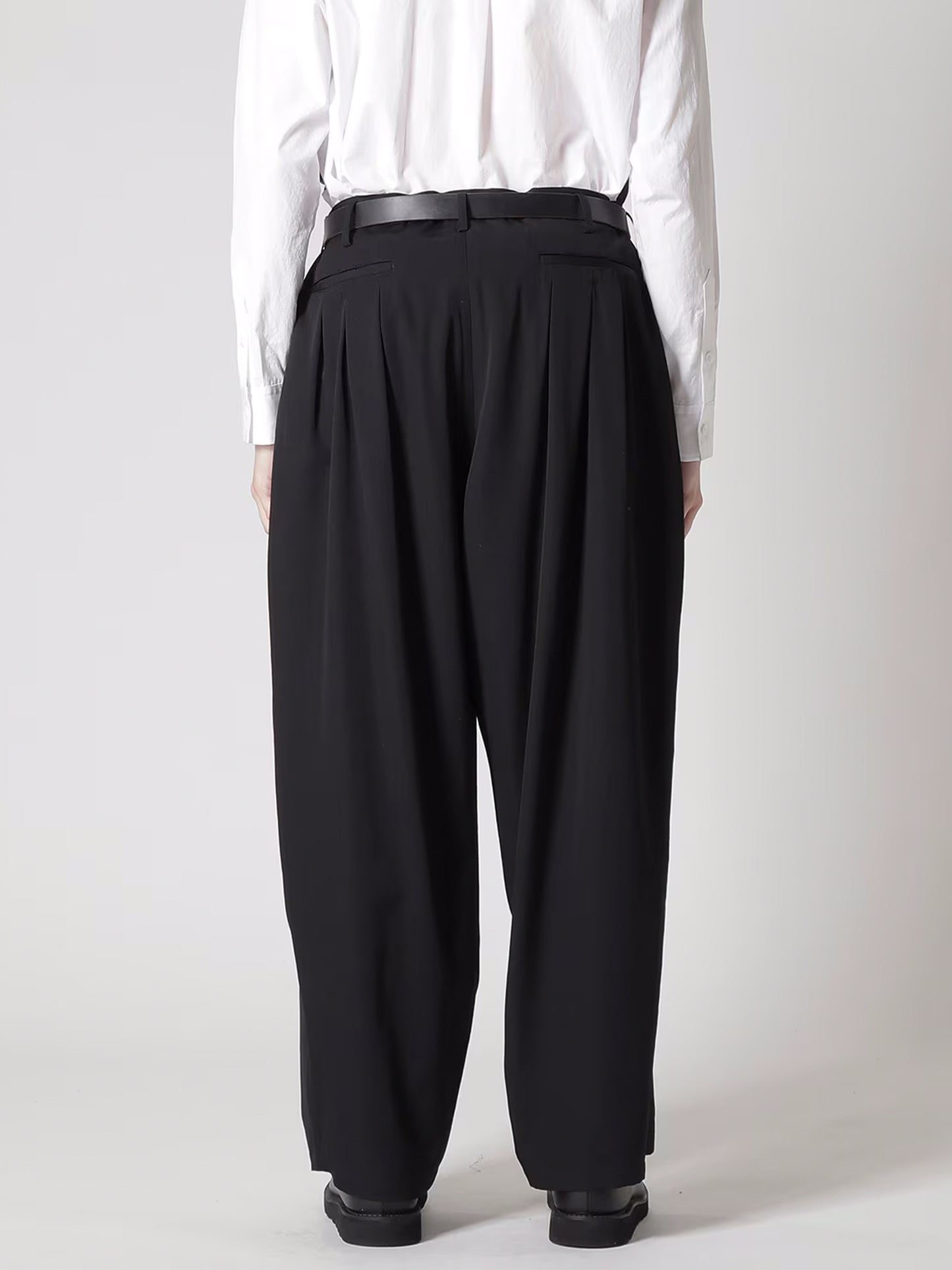 【Y's for men-ワイズフォーメン】WOOL GABARDINE 12-TUCKS PANTS(パンツ/ブラック)