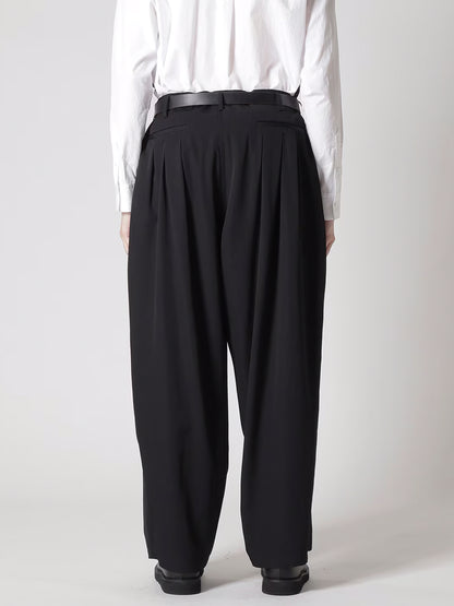 【Y's for men-ワイズフォーメン】WOOL GABARDINE 12-TUCKS PANTS(パンツ/ブラック)