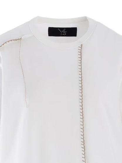 【Y's - ワイズ】JERSEY BLANKET EMBROIDERY Y's STITCH T / OFF WHITE (Tシャツ/オフホワイト)