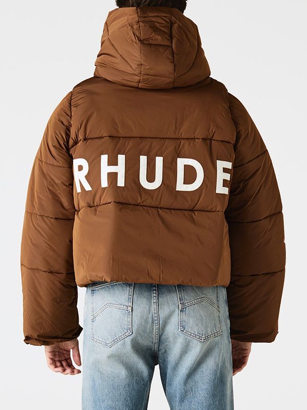 50%OFF【RHUDE - ルード】Rhude Logo Puffer Jacket (アウター/ブラウン)