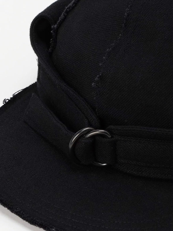 【Y's - ワイズ】WASHER GABARDINE CAP WITH EARMUFFS / BLACK(帽子/ブラック)