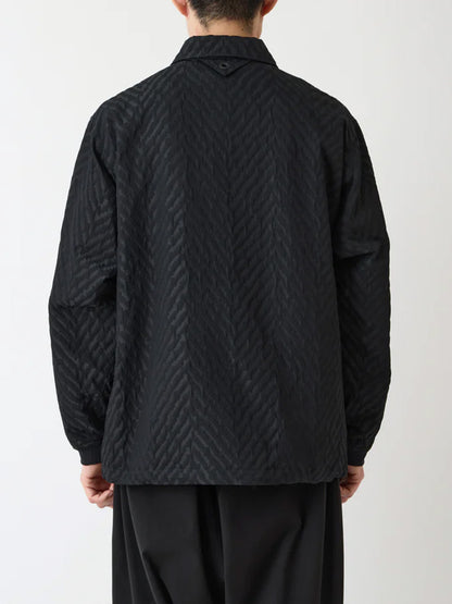 【White Mountaineering - ホワイトマウンテニアリング】WINDSTOPPER HERRINGBONE JACQUARD COACH JACKET / BLACK (ジャケット/ブラック)