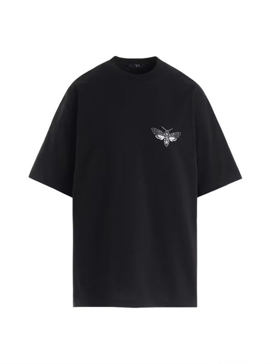 【Y's.... - ワイズビー】9.1OZ MOTH PRINT T /BLACK (Tシャツ/ブラック)