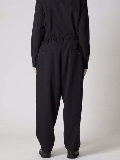 【Y's for men-ワイズフォーメン】WOOL GABARDINE WIDE STRING PANTS(パンツ/ブラック)