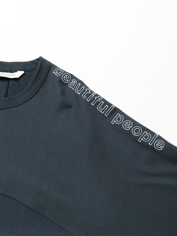 【beautiful people - ビューティフルピープル】suvin compact jersey no shoulder long T / NAVY（L/S Tシャツ/ネイビー)