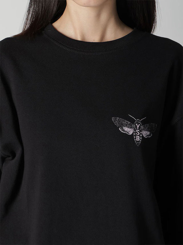 【Y's.... - ワイズビー】9.1OZ MOTH PRINT T /BLACK (Tシャツ/ブラック)