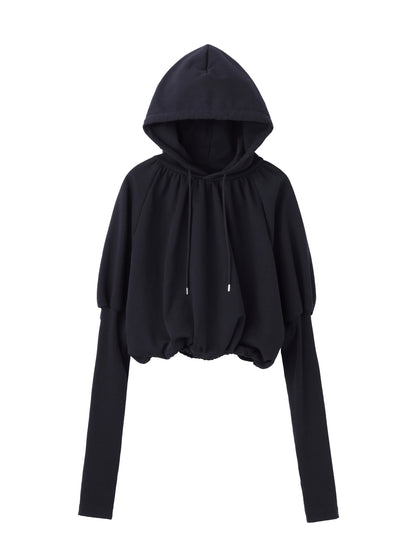 【JOHN LAWRENCE SULLIVAN - ジョンローレンスサリバン】SWEAT BALLOON SLEEVE HOODIE (パーカー/ブラック)