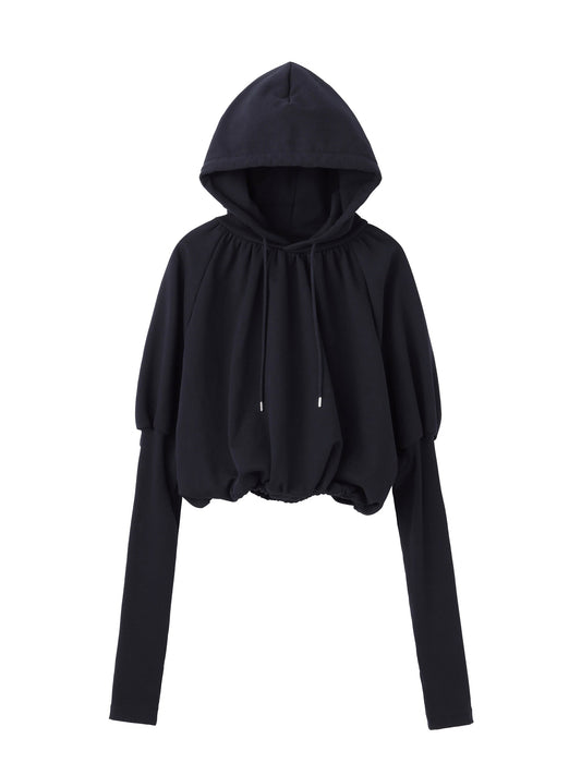 【JOHN LAWRENCE SULLIVAN - ジョンローレンスサリバン】SWEAT BALLOON SLEEVE HOODIE (パーカー/ブラック)