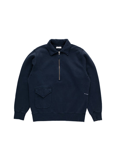 【POP TRADING COMPANY - ポップ トレーディング カンパニー】HALFZIP SWEAT / NAVY (スウェット/ネイビー)