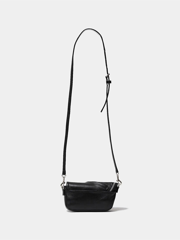 【beautiful people - ビューティフルピープル】excerption riders flap purse / BLACK（バッグ/ブラック)