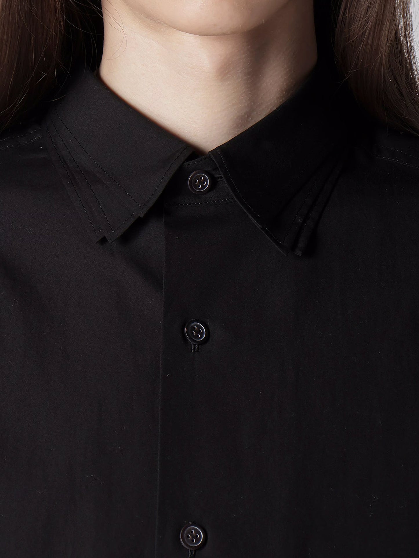 【Y's for men-ワイズフォーメン】100/2 BROAD SHIRT WITH TRIPLE COLLAR(シャツ/ブラック)