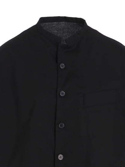 【Y's - ワイズ】Y's BORN PRODUT THIN COTTON TWILL HALF SLEEVE BOX SHIRT /BLACK(シャツ/ブラック)