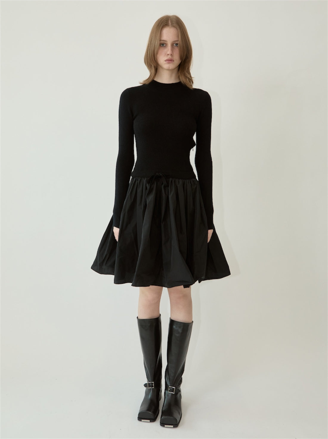 【KIMHEKIM - キムヘキム】AMELIE KNIT DRESS  / BLACK (ワンピース/ブラック)