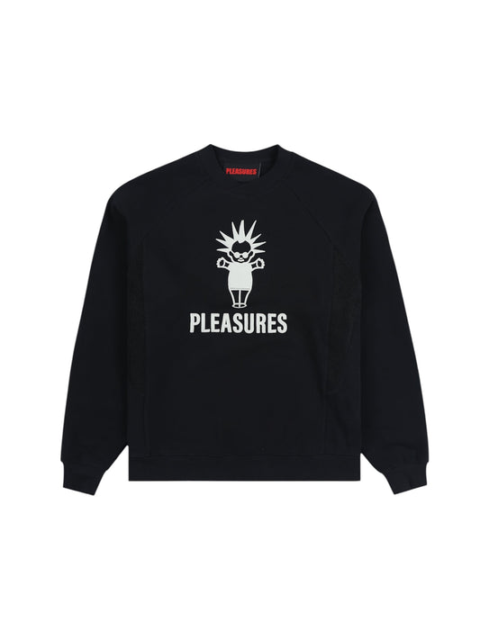 【PLEASURES - プレジャーズ】PUNK BABY CREWNECK / BLACK (スウェット/ブラック)