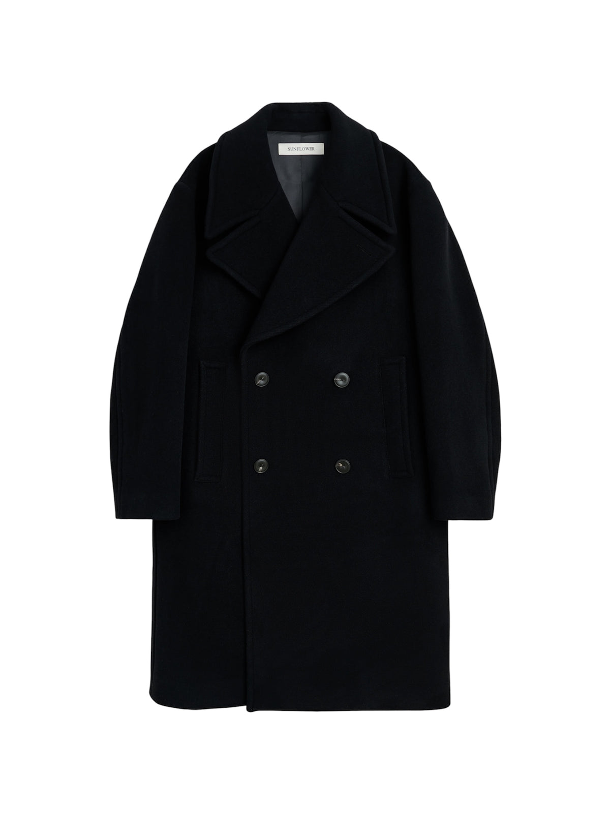 【SUN FLOWER - サンフラワー】DB OVERCOAT / Black (コート/ブラック)