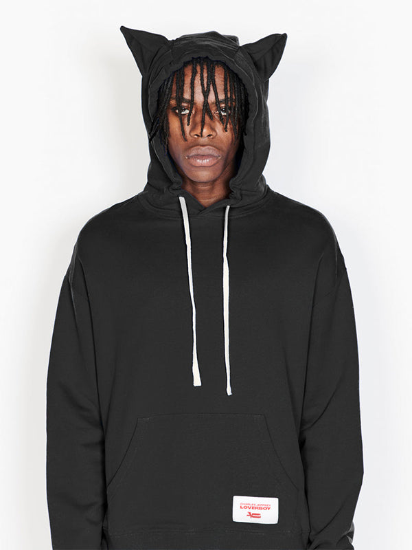 【Charles Jeffrey Loverboy - チャールズ ジェフリー ラバーボーイ】 Label EARS HOODY /  BLACK (フーディ/ブラック)