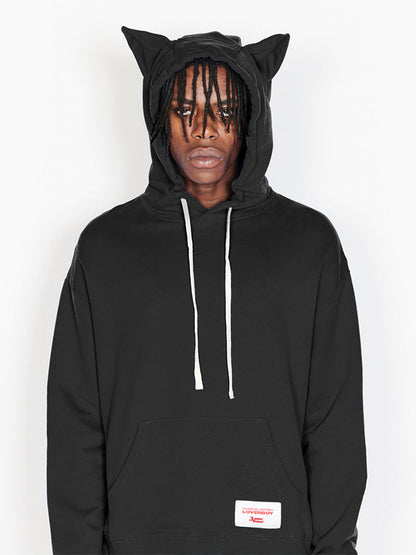 【Charles Jeffrey Loverboy - チャールズ ジェフリー ラバーボーイ】 Label EARS HOODY /  BLACK (フーディ/ブラック)