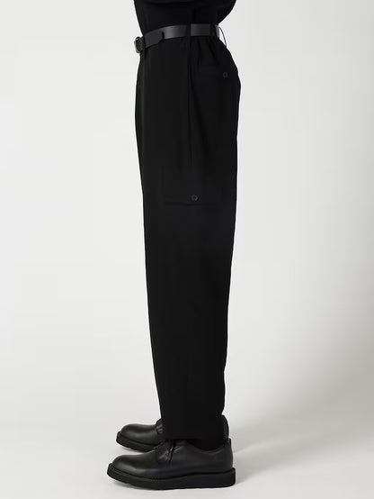 【Y's for men-ワイズフォーメン】TA TUXEDO SIDE-TUCK FLAP PANTS / BLACK(パンツ/ブラック)