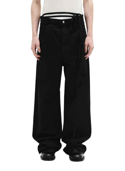 【ANN DEMEULEMEESTER - アン ドゥムルメステール】MICHAEL 5-POCKET HIGH COMFORT TROUSERS  / BLACK(トラウザーズ/ブラック）