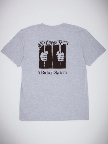 【Fucking Awesome- ファッキングオーサム】A BROKEN SYSTEM SHORT SLEEVE TEE /  HEATHER GREY（Tシャツ/ヘザーグレー）