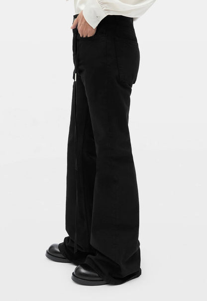 【ANN DEMEULEMEESTER - アン ドゥムルメステール】HAMO 5-POCKET SLIM FIT BOOTCUT TROUSERS  / BLACK(トラウザーズ/ブラック）