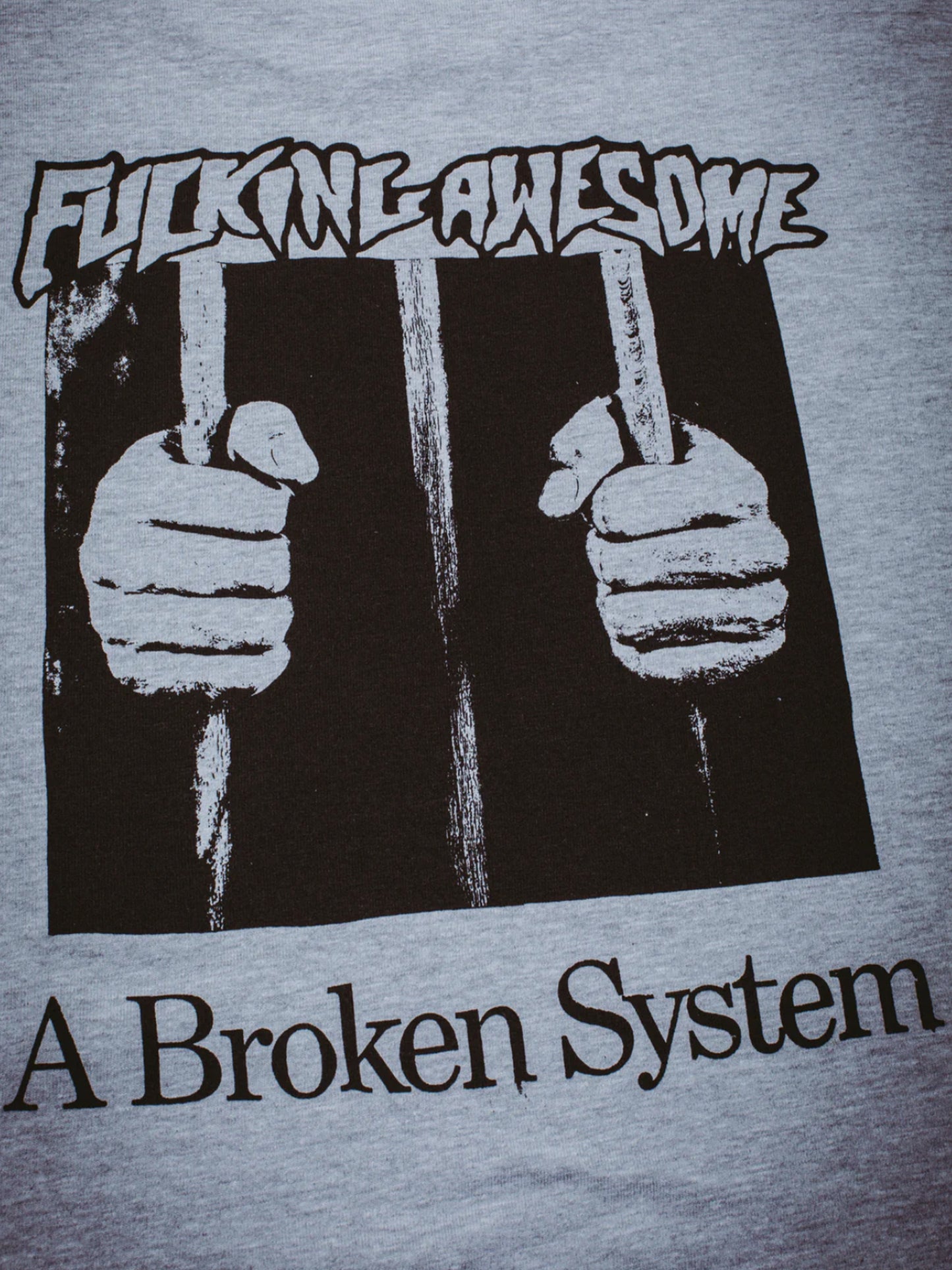 【Fucking Awesome- ファッキングオーサム】A BROKEN SYSTEM SHORT SLEEVE TEE /  HEATHER GREY（Tシャツ/ヘザーグレー）