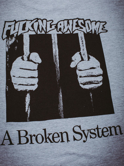 【Fucking Awesome- ファッキングオーサム】A BROKEN SYSTEM SHORT SLEEVE TEE /  HEATHER GREY（Tシャツ/ヘザーグレー）