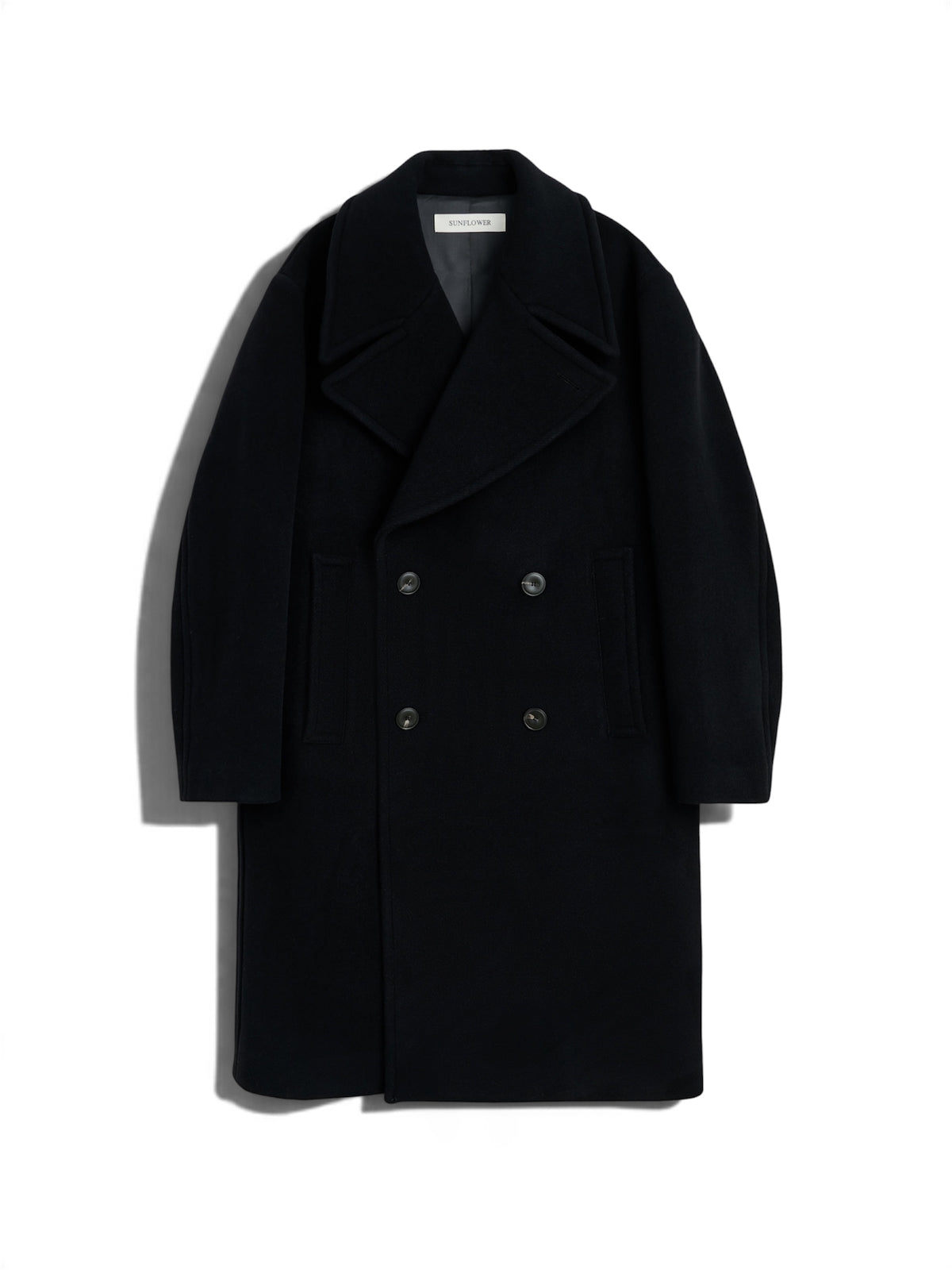 【SUN FLOWER - サンフラワー】DB Overcoat / Black (コート/ブラック)