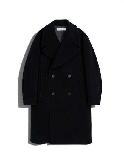 【SUN FLOWER - サンフラワー】DB Overcoat / Black (コート/ブラック)