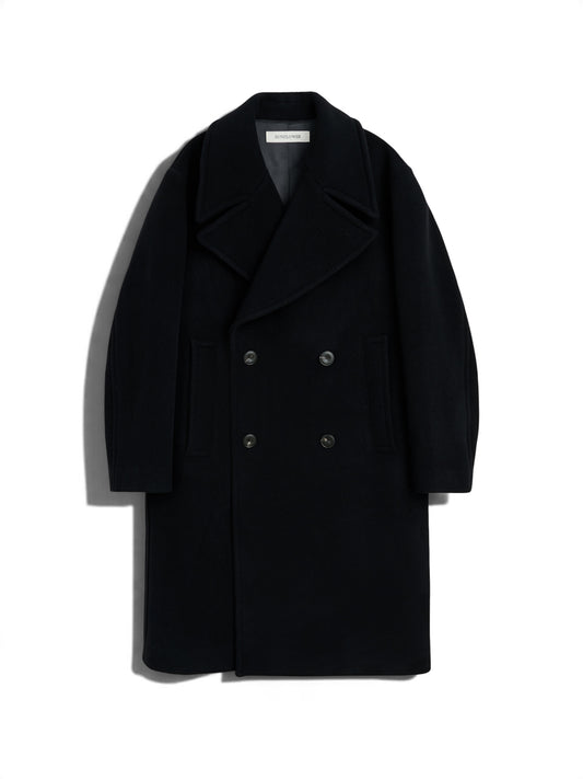 【SUN FLOWER - サンフラワー】DB Overcoat / Black (コート/ブラック)
