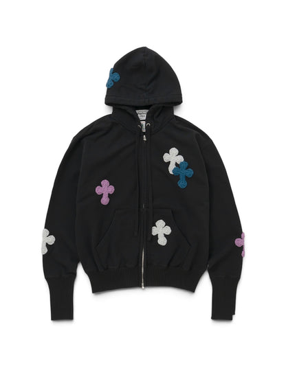 【Perfect ribs® × Y.A.R.N.】Basic Zip Hoodie (フーディー/ブラック)