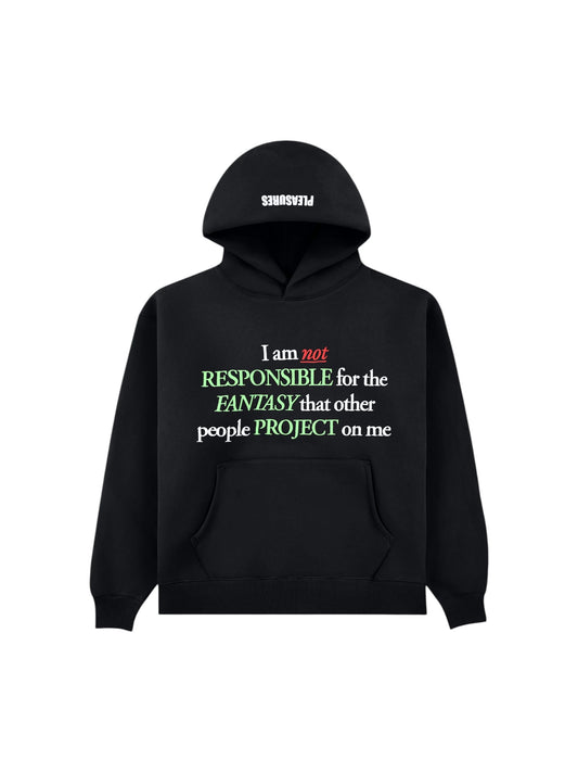 【PLEASURES - プレジャーズ】RESPONSIBLEHOODIE / BLACK (フーディー/ブラック)
